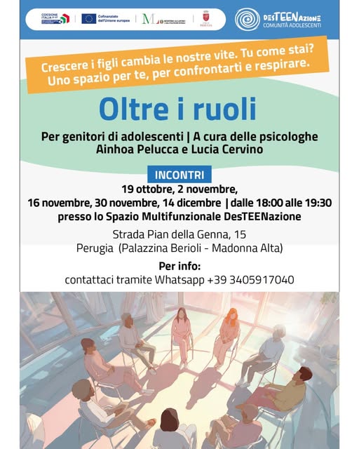 Locandina di Oltre i ruoli - Gruppi psicopedagogici DesTEENazione